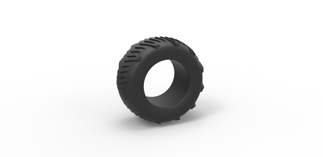 Diecast pulling tractor rear tire 4 Scale 1:25 3D Print 492018