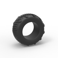 Small Pulling tractor rear tire 4 Scale 1:25 3D Printing 492018