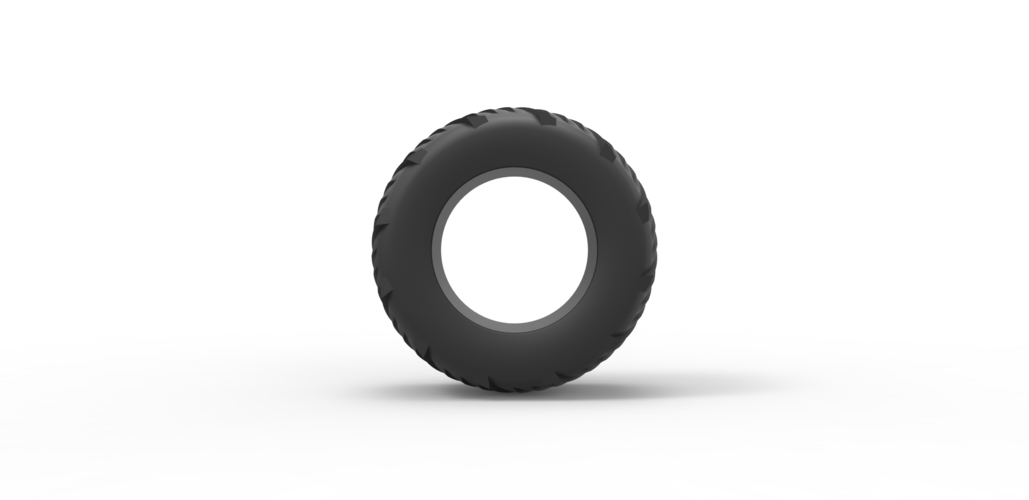 Diecast pulling tractor rear tire 4 Scale 1:25 3D Print 492021