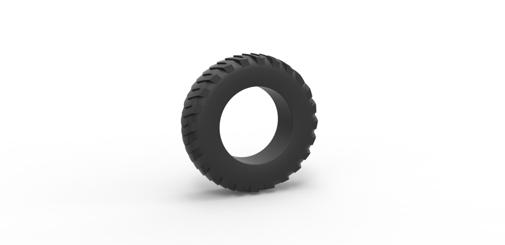 Diecast pulling tractor rear tire 7 Scale 1:25 3D Print 492052