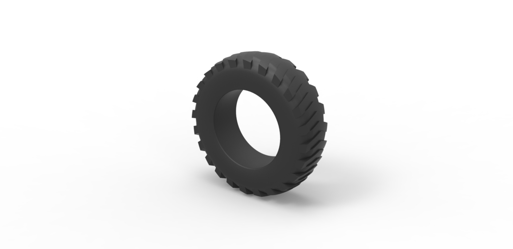 Diecast pulling tractor rear tire 7 Scale 1:25 3D Print 492058