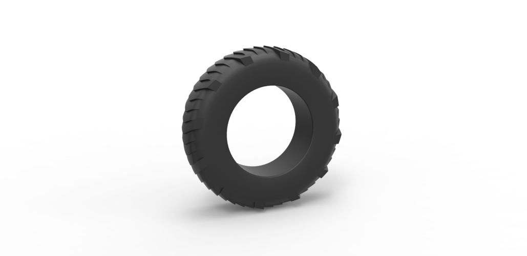 Diecast pulling tractor rear tire 8 Scale 1:25 3D Print 492076