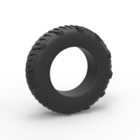 Small Diecast pulling tractor rear tire 8 Scale 1:25 3D Printing 492076