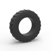 Small Diecast pulling tractor rear tire 9 Scale 1:25 3D Printing 492096