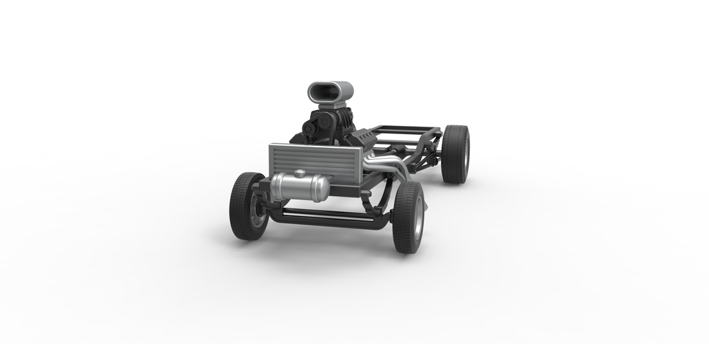 Diecast Chassis of Gasser Scale 1:25 3D Print 492204