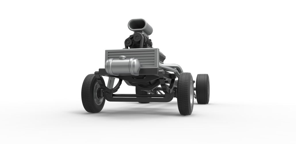 Diecast Chassis of Gasser Scale 1:25 3D Print 492205