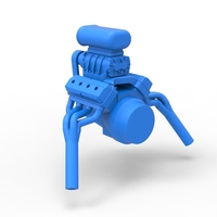 Diecast engine V8 for gasser Scale 1:25 - Thumbnail 9