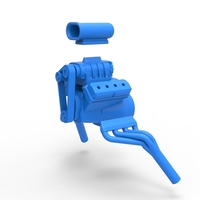 Diecast engine V8 for gasser Scale 1:25 - Thumbnail 11