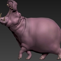 Small hippopotamus 3D Printing 492329