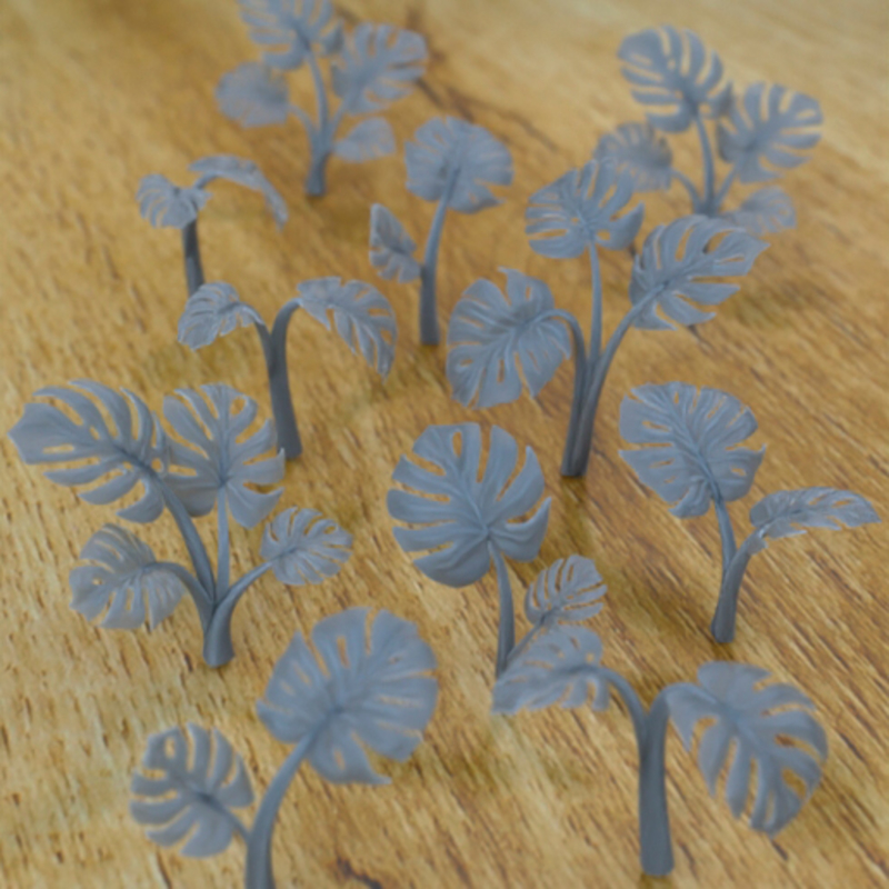 6 MOSTERA PLANTS FOR ENVIRONMENT DIORAMA TABLETOP