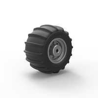 Diecast Rear wheel for Dune Buggy 6 Scale 1:25 - Thumbnail 9