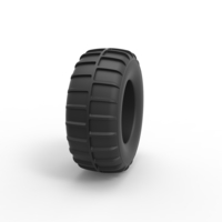 Diecast Dune buggy rear tire 14 Scale 1:25 - Thumbnail 3