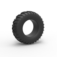 Small Diecast tire for sand and snow Scale 1:25 3D Printing 492527