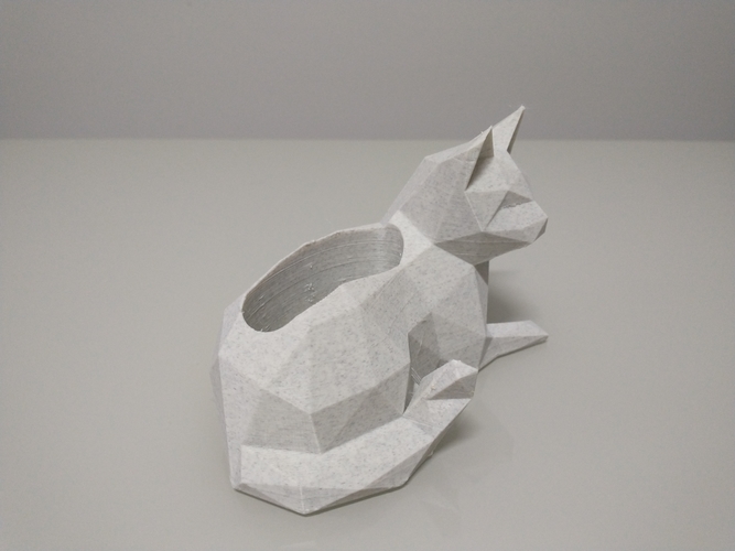 Low Poly Cat vase/planter 3D Print 492668