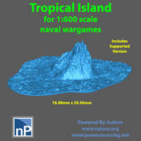 Small 1/600 scale Tropical Island 01 3D Printing 492783