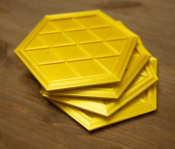 Hexagon Cup Coaster 3D Print 492796