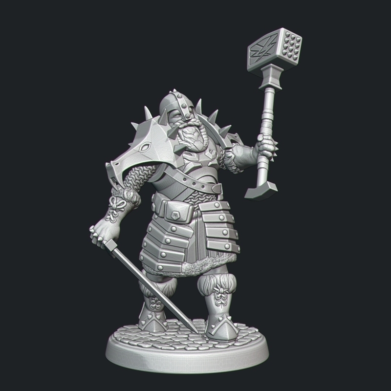 Dwarf Dragon Warrior Free Miniature