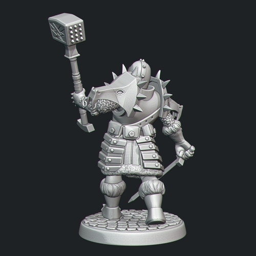 Dwarf Dragon Warrior Free Miniature 3D Print 493046