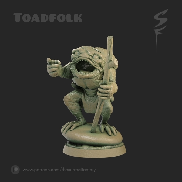 Medium Toad Adventurer Free Miniature 3D Printing 493047