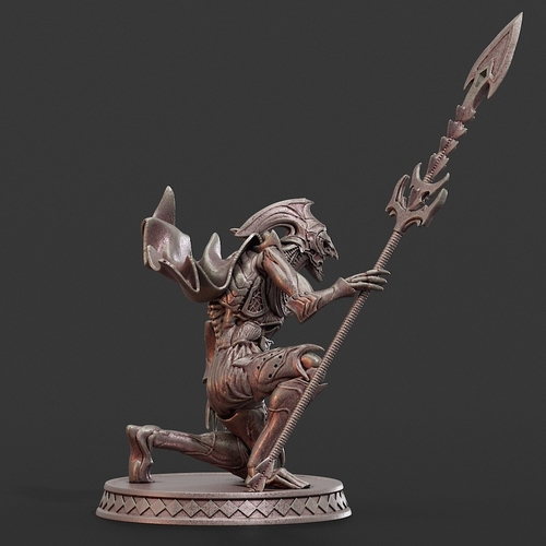 Kneeling Cursed Guardian Free Miniature 3D Print 493051