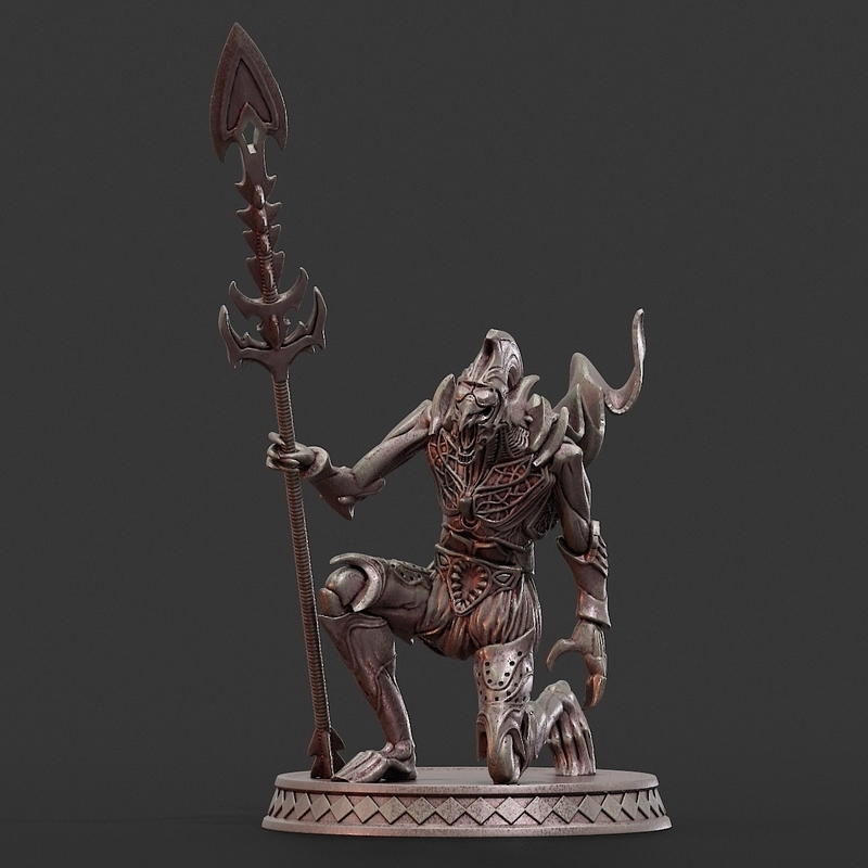 Kneeling Cursed Guardian Free Miniature