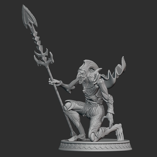 Kneeling Cursed Guardian Free Miniature 3D Print 493053