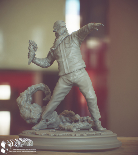 Bansky Rioter STL Statue 2022 Version 3D Print 493188