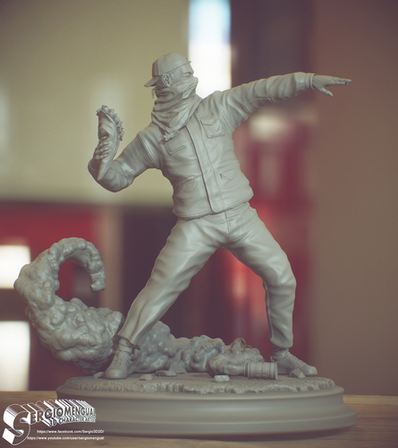 Bansky Rioter STL Statue 2022 Version 3D Print 493190