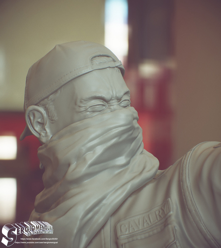 Bansky Rioter STL Statue 2022 Version 3D Print 493199