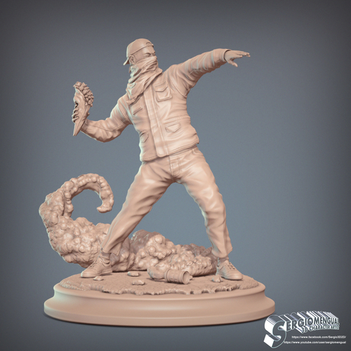 Bansky Rioter STL Statue 2022 Version 3D Print 493209