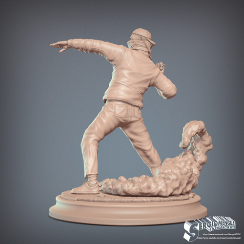 Bansky Rioter STL Statue 2022 Version 3D Print 493211