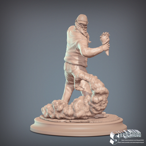 Bansky Rioter STL Statue 2022 Version 3D Print 493212