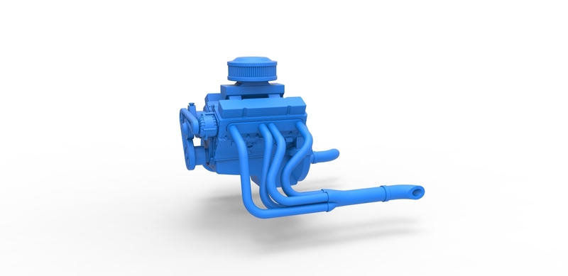 Diecast engine V8 for water pumper Sand buggy 1:25