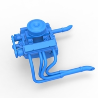 Diecast engine V8 for water pumper Sand buggy 1:25 - Thumbnail 2