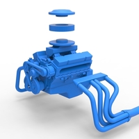 Diecast engine V8 for water pumper Sand buggy 1:25 - Thumbnail 13