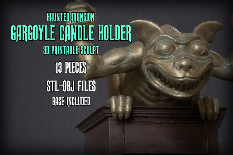Haunted Mansion Gargoyle Candle Holder 3D printable sculpture 3D Print 493345