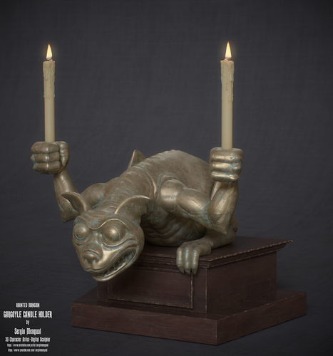 Haunted Mansion Gargoyle Candle Holder 3D printable sculpture 3D Print 493346