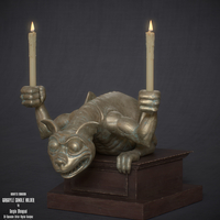 Haunted Mansion Gargoyle Candle Holder 3D printable sculpture - Thumbnail 2