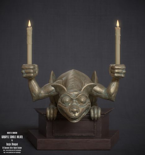 Haunted Mansion Gargoyle Candle Holder 3D printable sculpture 3D Print 493347