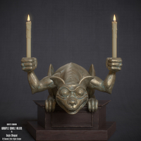 Haunted Mansion Gargoyle Candle Holder 3D printable sculpture - Thumbnail 3