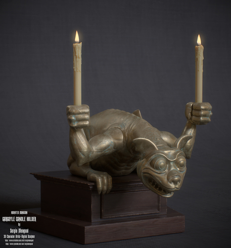 Haunted Mansion Gargoyle Candle Holder 3D printable sculpture 3D Print 493351