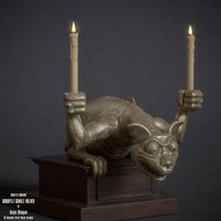 Haunted Mansion Gargoyle Candle Holder 3D printable sculpture - Thumbnail 7