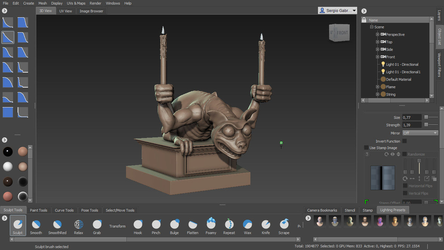 Haunted Mansion Gargoyle Candle Holder 3D printable sculpture 3D Print 493354