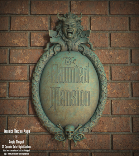 Haunted Mansion 3D Printable Plaque 3D Print 493365