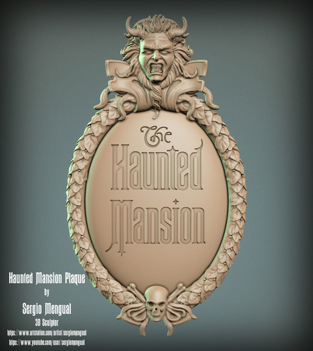 Haunted Mansion 3D Printable Plaque 3D Print 493366