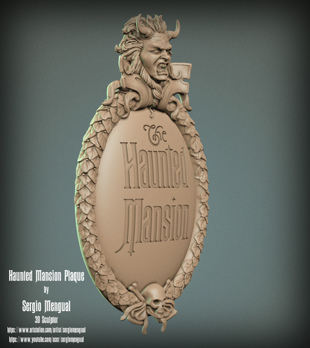 Haunted Mansion 3D Printable Plaque 3D Print 493368