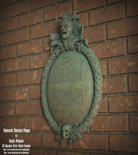 Haunted Mansion 3D Printable Plaque 3D Print 493369