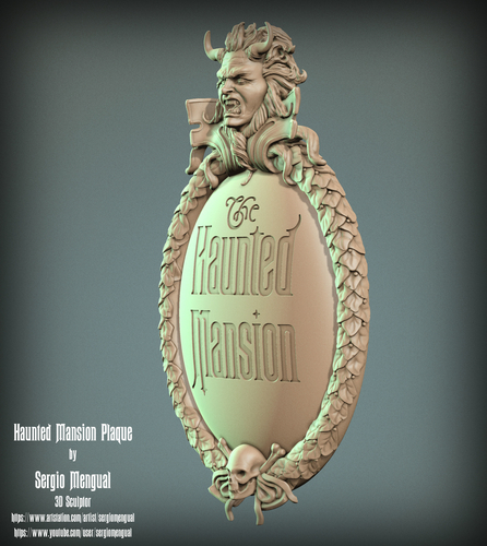 Haunted Mansion 3D Printable Plaque 3D Print 493370