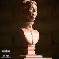 Haunted Mansion Cousin Maude 3D Printable Bust - Thumbnail 3