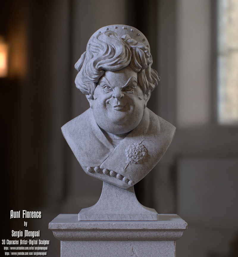 Haunted Mansion Aunt Florence 3D Printable Bust
